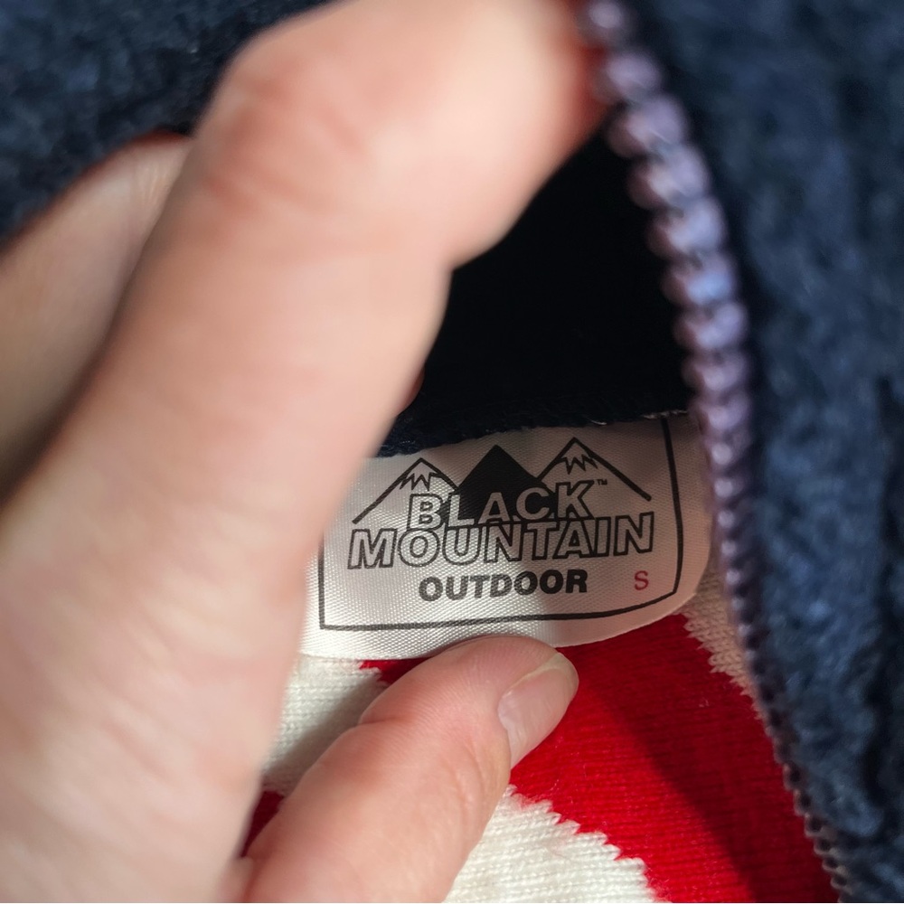 Black Mountain Outdoor Jacket Womens Small Fleece USA American Flag Pockets Blue - Picture 9 of 12